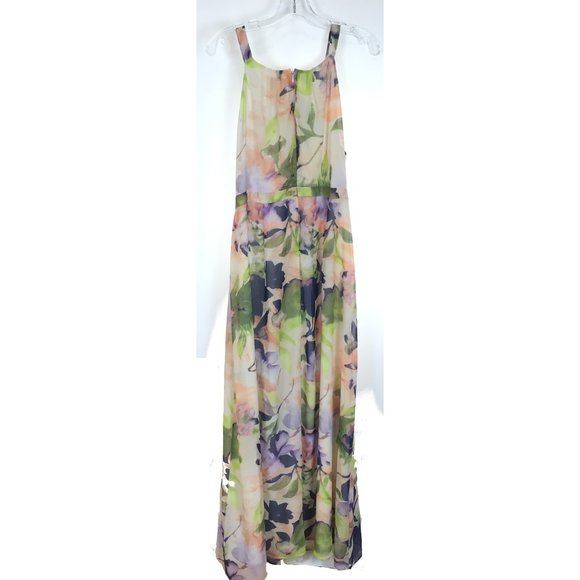 Womens Plus Size 1X ModCloth Essence Of Presence Floral Chiffon Maxi Dress - Picture 8 of 9